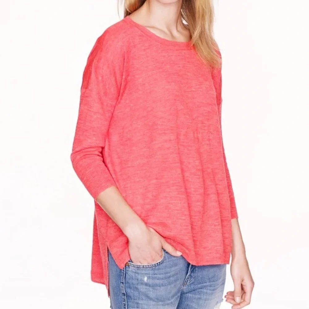 J. Crew Linen/Wool Blend Tunic Lightweight Pullover Sweater Women’s Small Blue